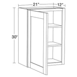 Contractor Express Cabinets Arlington Veiled Gray Plywood Shaker Stock Assembled Wall Kitchen Cabinet Soft Close 21 in W x 12 in D x 30 in H