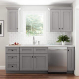 Contractor Express Cabinets Arlington Veiled Gray Plywood Shaker Stock Assembled Wall Kitchen Cabinet Soft Close 33 in W x 12 in D x 30 in H