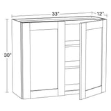 Contractor Express Cabinets Arlington Veiled Gray Plywood Shaker Stock Assembled Wall Kitchen Cabinet Soft Close 33 in W x 12 in D x 30 in H