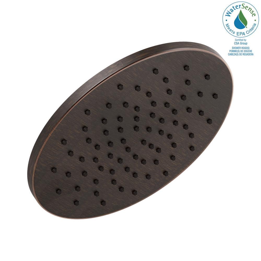 Delta 1-Spray 11.8 in. Single Wall-Mount Fixed Rain Shower Head in Venetian Bronze