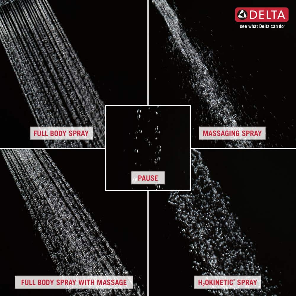 Delta Pivotal 5-Spray 6 in. Wall Mount Fixed Rain H2Okinetic Shower Head in Venetian Bronze