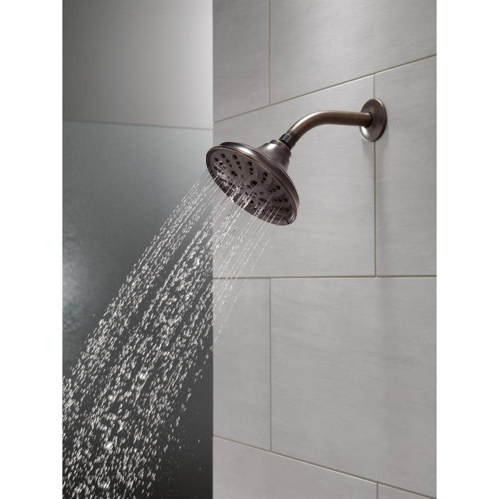 Delta Pivotal 5-Spray 6 in. Wall Mount Fixed Rain H2Okinetic Shower Head in Venetian Bronze
