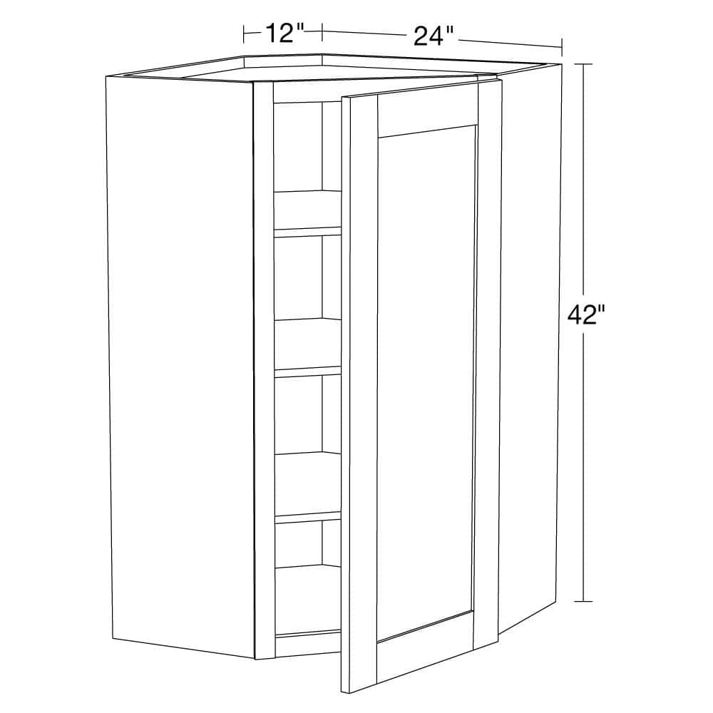 Richmond Venetian Onyx Plywood Shaker Ready to Assemble Corner Kitchen Cabinet Soft Close 24 in W x 12 in D x 42 in H
