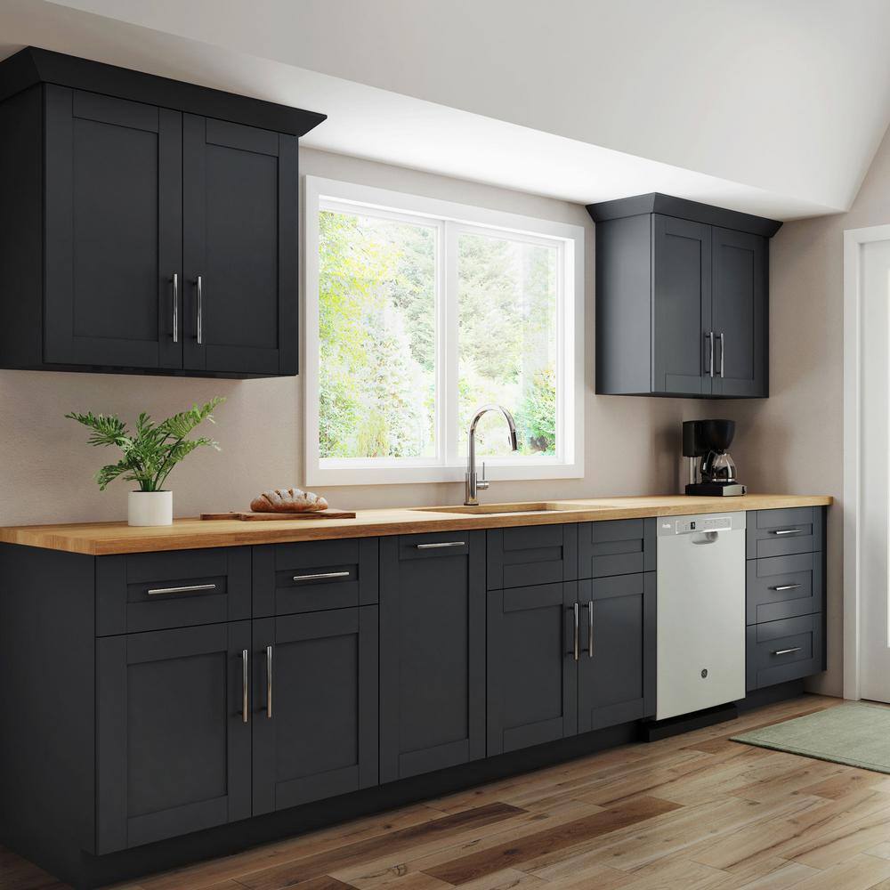 Richmond Venetian Onyx Plywood Shaker Ready to Assemble Corner Kitchen Cabinet Soft Close 24 in W x 12 in D x 42 in H