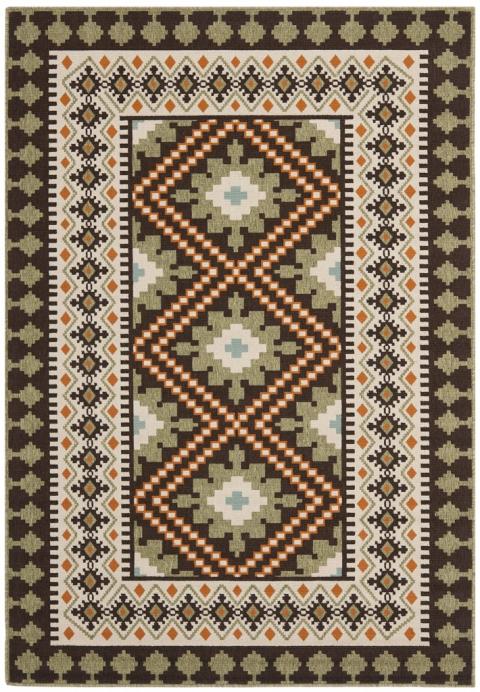 Safavieh Veranda 2-ft-7-in x 5-ft Indoor/Outdoor Rug, Chocolate/Terracotta, Medallion Coastal Pattern