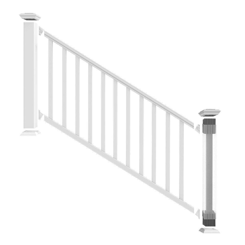 Veranda Traditional 6 ft. x 36 in. (Actual Size: 67-3/4 x 33 1/4" in.) White PolyComposite Vinyl Stair Rail Kit without Brackets