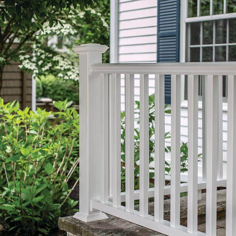 Veranda Traditional 8 ft. x 36 in. (Actual Size: 92 x 33 1/4" in.) White PolyComposite Vinyl Rail Kit without Brackets