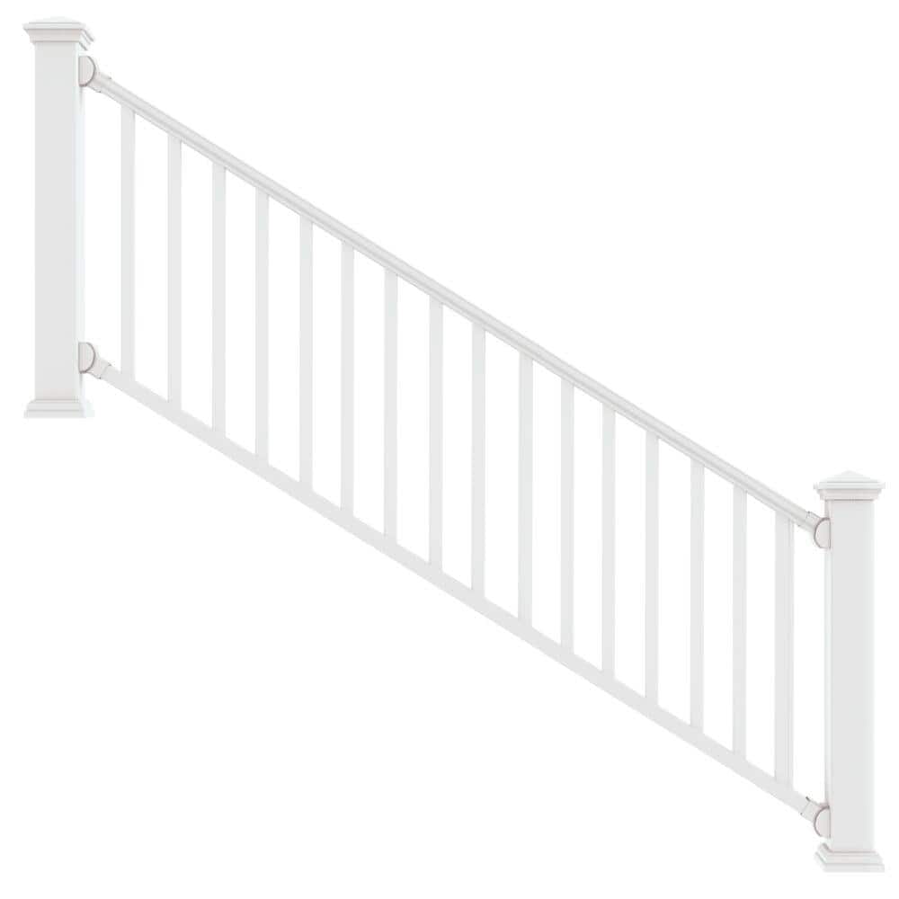 Veranda Traditional 8 ft. x 36 in. (Actual Size: 92 x 33 1/4" in.) White PolyComposite Stair Rail Kit without Brackets