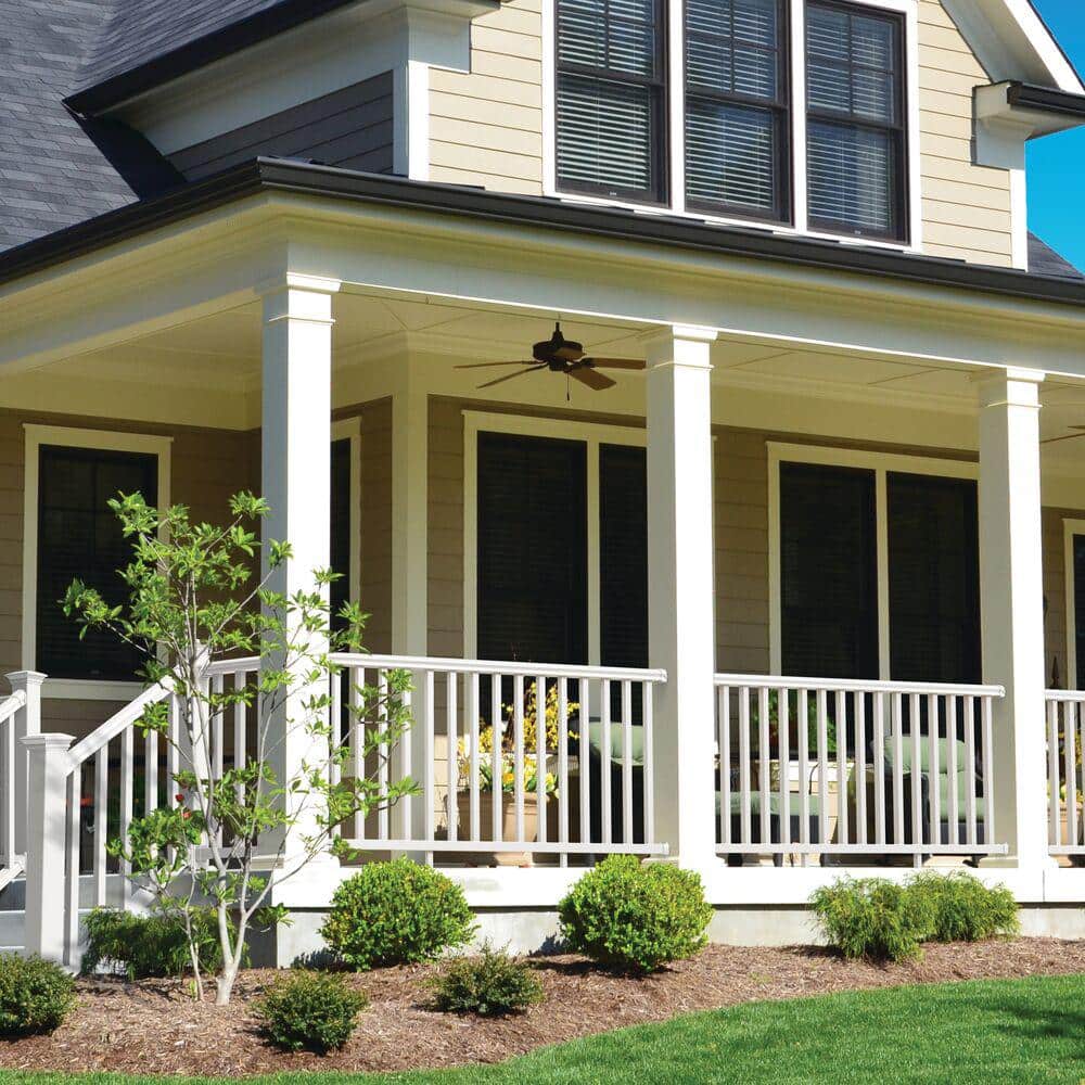 Veranda Traditional 8 ft. x 36 in. (Actual Size: 92 x 33 1/4" in.) White PolyComposite Stair Rail Kit without Brackets