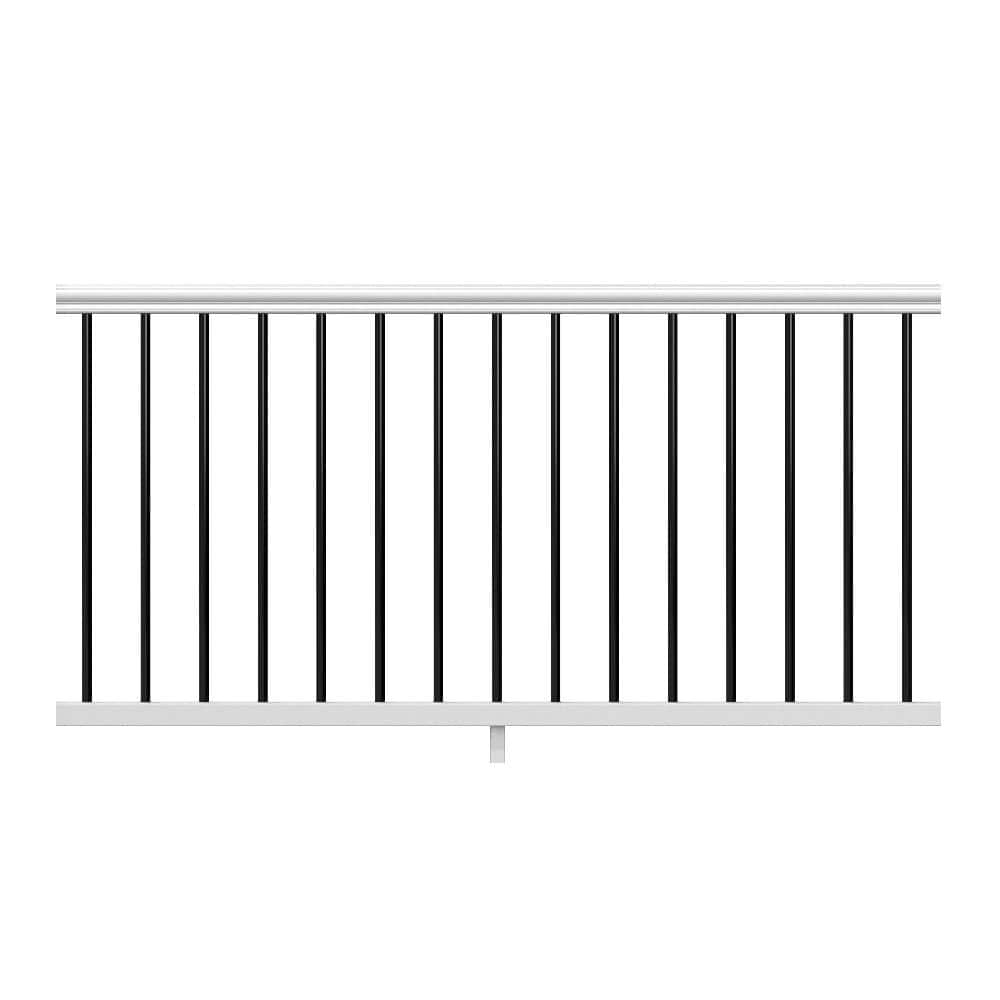 Veranda Traditional 6 ft. x 36 in. (Actual Size: 67-3/4 x 33 1/4" in.) White PolyComposite Rail Kit with Black Metal Balusters