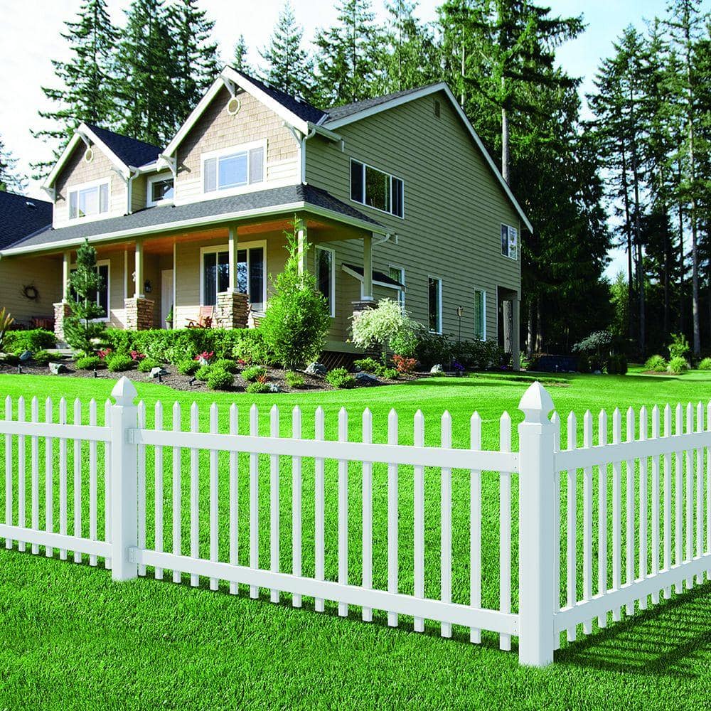 Veranda White Vinyl Fence Bracket Kit (2-Pack)