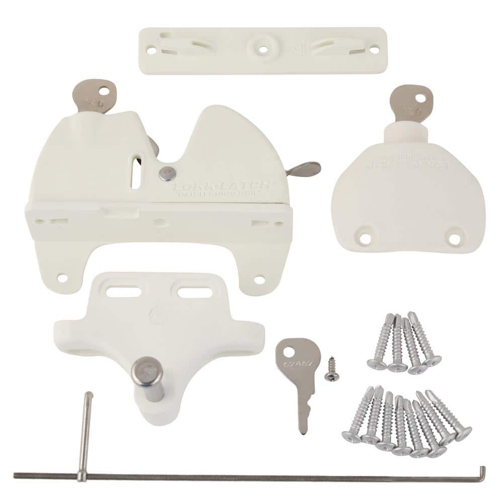 Veranda White Lokk Latch with External Access Kit