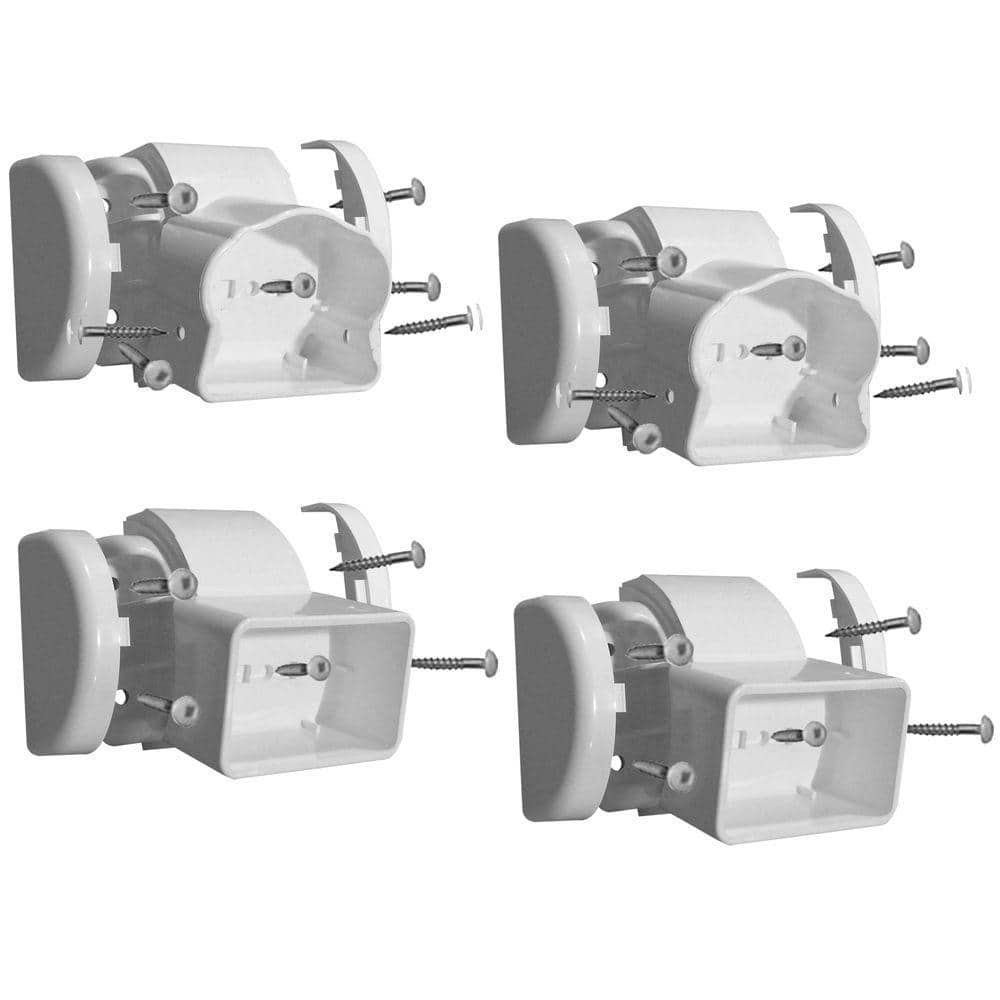 Veranda 3-1/2 in. x 3-1/2 in. x 3 in. Vinyl Traditional Stair Angle Bracket (4-Piece)