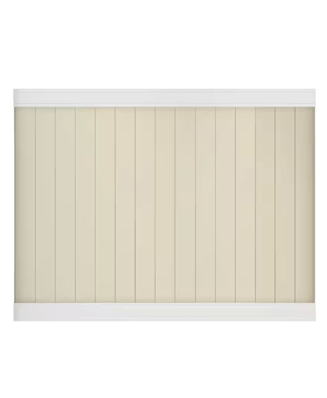 Veranda Pro-Series 6 ft. H x 8 ft. W White/Tan Vinyl Woodbridge Privacy Unassembled Fence Panel