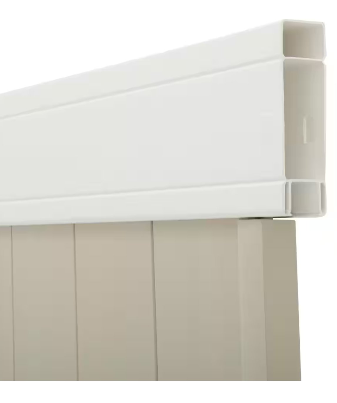 Veranda Pro-Series 6 ft. H x 8 ft. W White/Tan Vinyl Woodbridge Privacy Unassembled Fence Panel