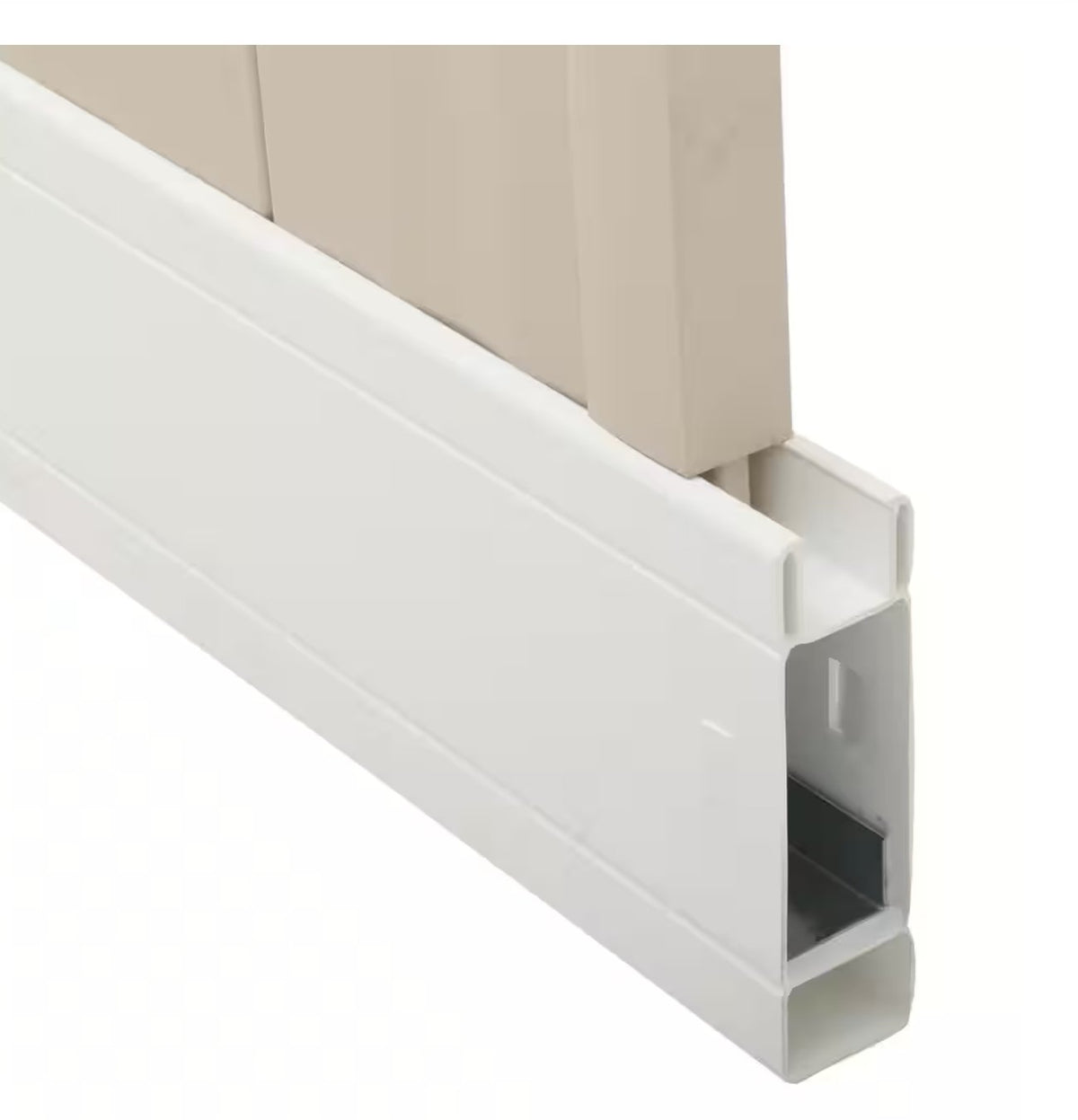Veranda Pro-Series 6 ft. H x 8 ft. W White/Tan Vinyl Woodbridge Privacy Unassembled Fence Panel
