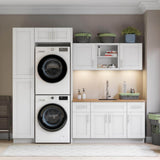 MILL'S PRIDE Richmond Verona White Plywood Shaker Ready to Assemble Base Kitchen Cabinet Laundry Room 110.5 in W x 24 in D x 90 in H