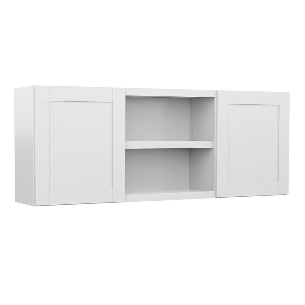 MILL'S PRIDE Richmond Verona White Plywood Shaker Ready to Assemble Base Kitchen Cabinet Laundry Room 132 in W x 24 in D x 96 in H