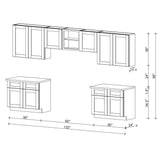 MILL'S PRIDE Richmond Verona White Plywood Shaker Ready to Assemble Base Kitchen Cabinet Laundry Room 132 in W x 24 in D x 96 in H