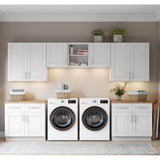 MILL'S PRIDE Richmond Verona White Plywood Shaker Ready to Assemble Base Kitchen Cabinet Laundry Room 132 in W x 24 in D x 96 in H