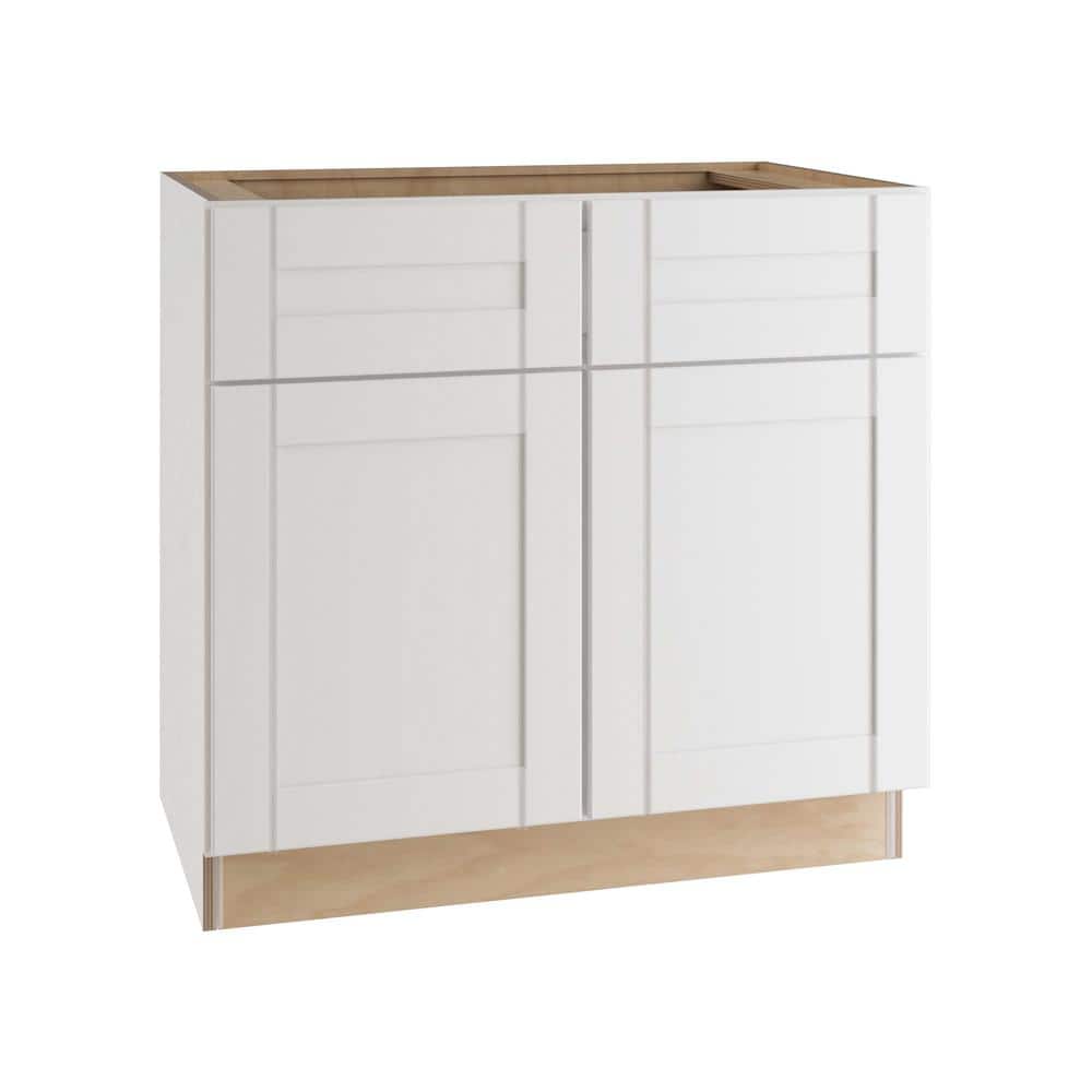 MILL'S PRIDE Richmond Verona White Plywood Shaker Ready to Assemble Base Kitchen Cabinet Laundry Room 132 in W x 24 in D x 96 in H