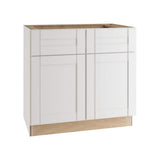 MILL'S PRIDE Richmond Verona White Plywood Shaker Ready to Assemble Base Kitchen Cabinet Laundry Room 132 in W x 24 in D x 96 in H