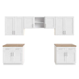 MILL'S PRIDE Richmond Verona White Plywood Shaker Ready to Assemble Base Kitchen Cabinet Laundry Room 132 in W x 24 in D x 96 in H