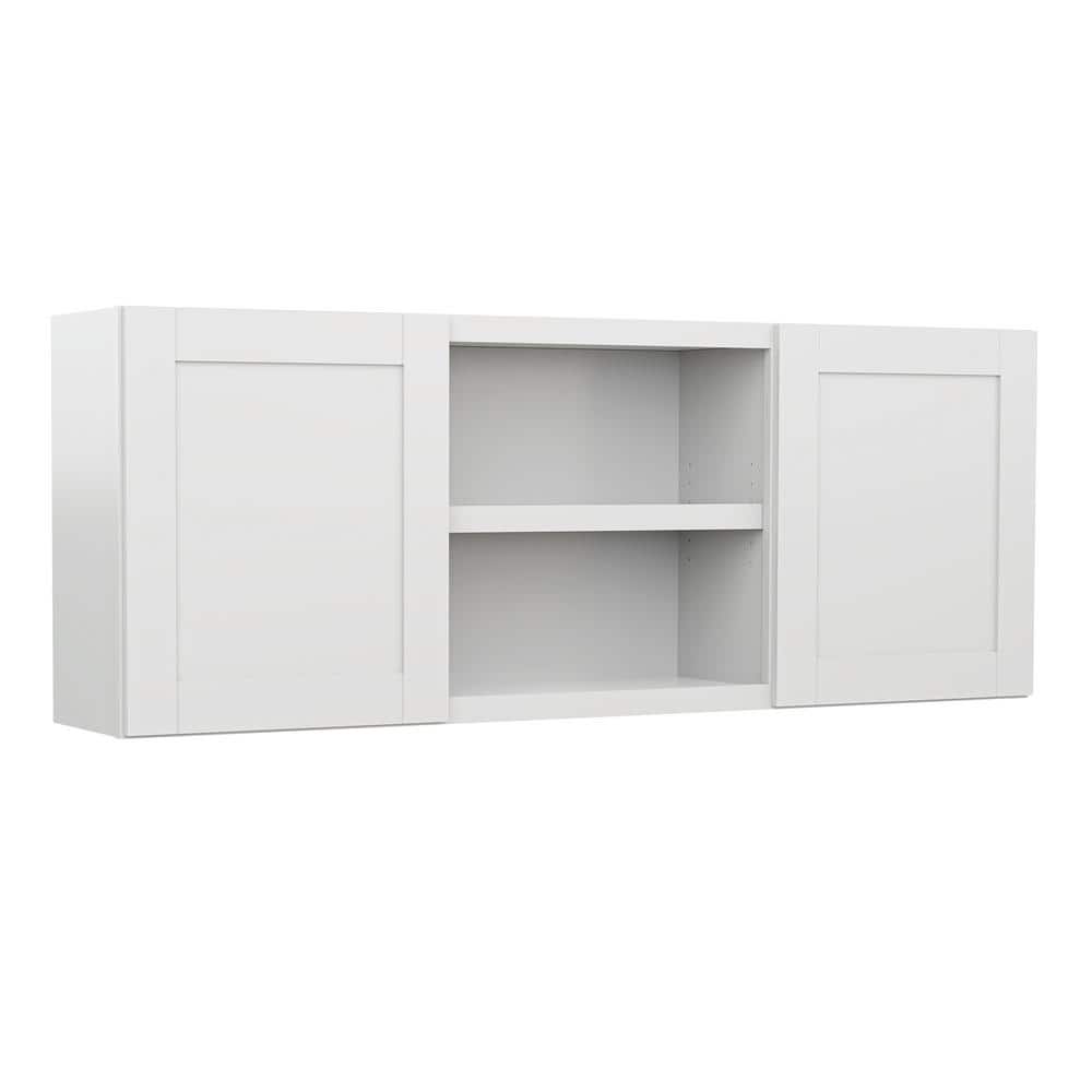 MILL'S PRIDE Richmond Verona White Plywood Shaker Ready to Assemble Base Kitchen Cabinet Laundry Room 132 in W x 24 in D x 102 in H