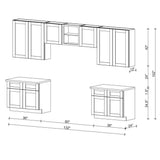 MILL'S PRIDE Richmond Verona White Plywood Shaker Ready to Assemble Base Kitchen Cabinet Laundry Room 132 in W x 24 in D x 102 in H