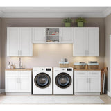 MILL'S PRIDE Richmond Verona White Plywood Shaker Ready to Assemble Base Kitchen Cabinet Laundry Room 132 in W x 24 in D x 102 in H