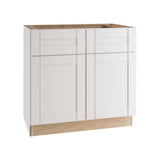 MILL'S PRIDE Richmond Verona White Plywood Shaker Ready to Assemble Base Kitchen Cabinet Laundry Room 132 in W x 24 in D x 102 in H