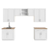 MILL'S PRIDE Richmond Verona White Plywood Shaker Ready to Assemble Base Kitchen Cabinet Laundry Room 132 in W x 24 in D x 102 in H