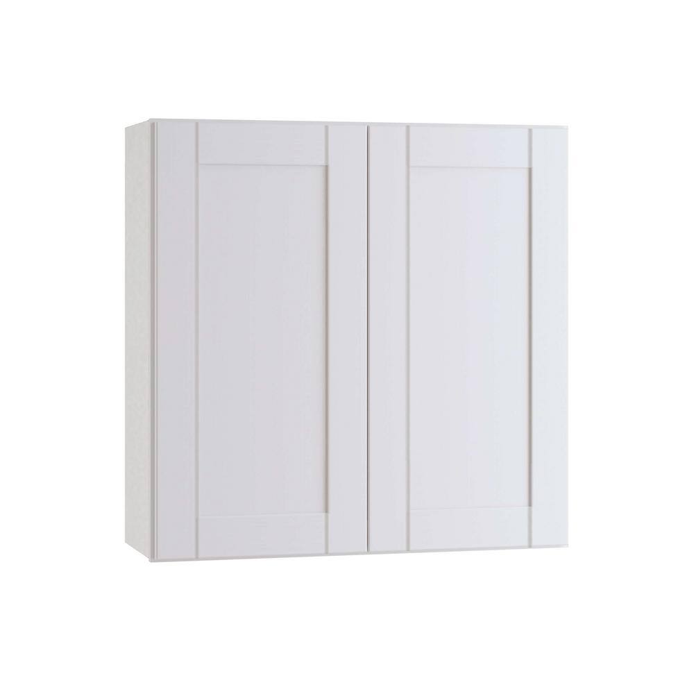 MILL'S PRIDE Richmond Verona White Plywood Shaker Ready to Assemble Base Kitchen Cabinet Laundry Room 132 in W x 24 in D x 102 in H