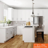 MILL'S PRIDE Richmond Verona White Plywood Shaker Stock Ready to Assemble Wall Kitchen Cabinet Soft Close 15 in W x 12 in D x 42 in H