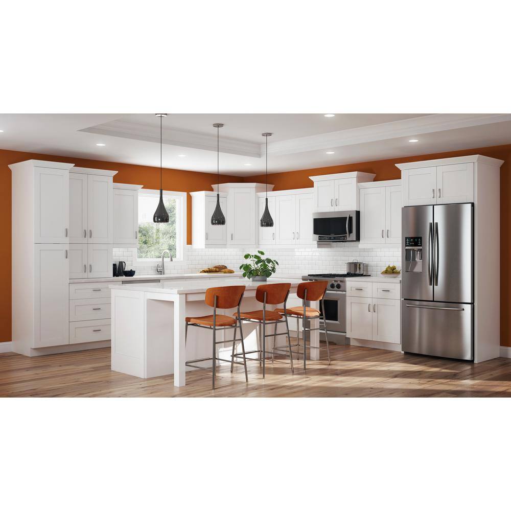 MILL'S PRIDE Richmond Verona White Plywood Shaker Stock Ready to Assemble Wall Kitchen Cabinet Soft Close 15 in W x 12 in D x 42 in H