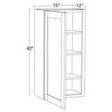 MILL'S PRIDE Richmond Verona White Plywood Shaker Stock Ready to Assemble Wall Kitchen Cabinet Soft Close 15 in W x 12 in D x 42 in H