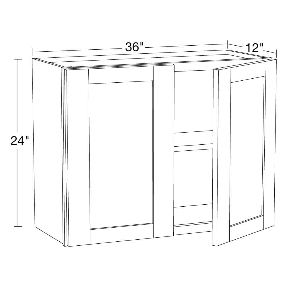 MILL'S PRIDE Richmond Verona White Plywood Shaker Stock Ready to Assemble Wall Kitchen Cabinet Soft Close 36 in W x 12 in D x 24 in H