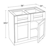 Contractor Express Cabinets Arlington Vesper White Plywood Shaker Stock Assembled Base Kitchen Cabinet Soft Close 36 in W x 24 in D x 34.5 in H