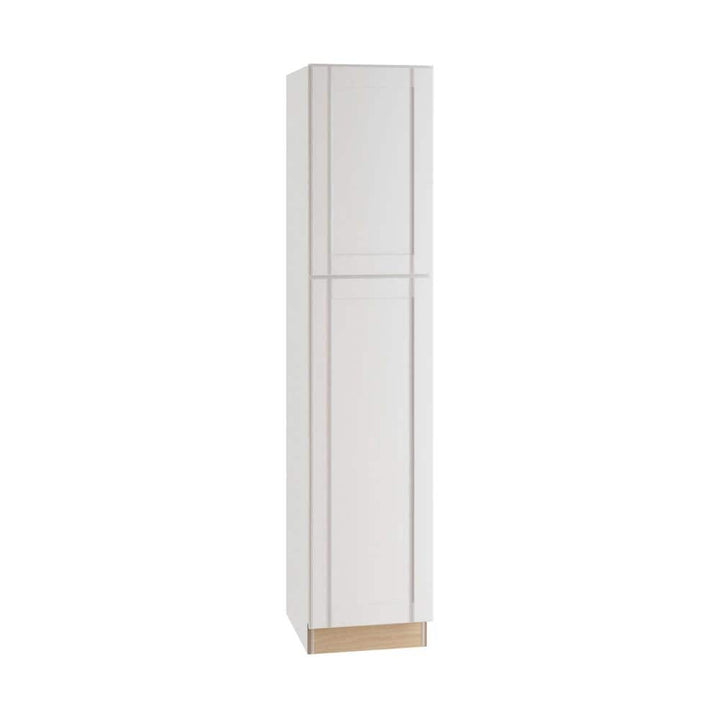 Contractor Express Cabinets Arlington Vesper White Plywood Shaker Stock Assembled Pantry Kitchen Cabinet Soft Close 18 in W x 24 in D x 90 in H