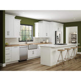 Contractor Express Cabinets Arlington Vesper White Plywood Shaker Stock Assembled Wall Kitchen Cabinet Soft Close 9 in W x 12 in D x 36 in H