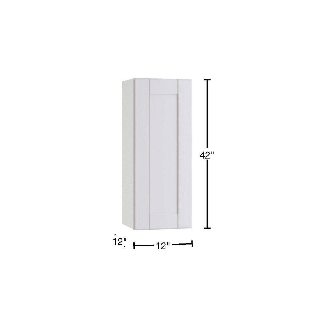 Contractor Express Cabinets Arlington Vesper White Plywood Shaker Stock Assembled Wall Kitchen Cabinet Soft Close 12 in W x 12 in D x 42 in H