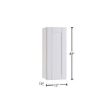 Contractor Express Cabinets Arlington Vesper White Plywood Shaker Stock Assembled Wall Kitchen Cabinet Soft Close 12 in W x 12 in D x 42 in H