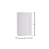 Contractor Express Cabinets Arlington Vesper White Plywood Shaker Stock Assembled Wall Kitchen Cabinet Soft Close 21 in W x 12 in D x 42 in H