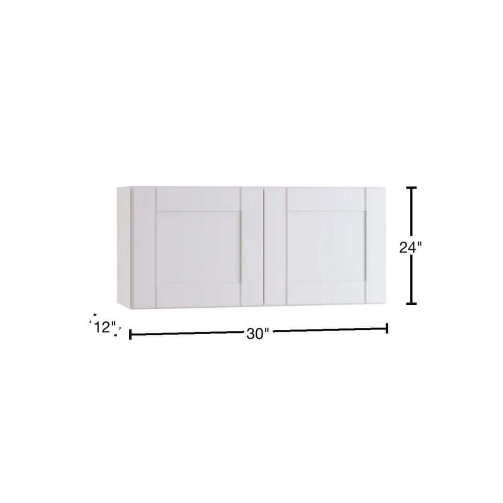 Contractor Express Cabinets Arlington Vesper White Plywood Shaker Stock Assembled Wall Kitchen Cabinet Soft Close 30 in W x 12 in D x 24 in H