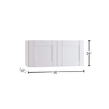 Contractor Express Cabinets Arlington Vesper White Plywood Shaker Stock Assembled Wall Kitchen Cabinet Soft Close 30 in W x 12 in D x 24 in H