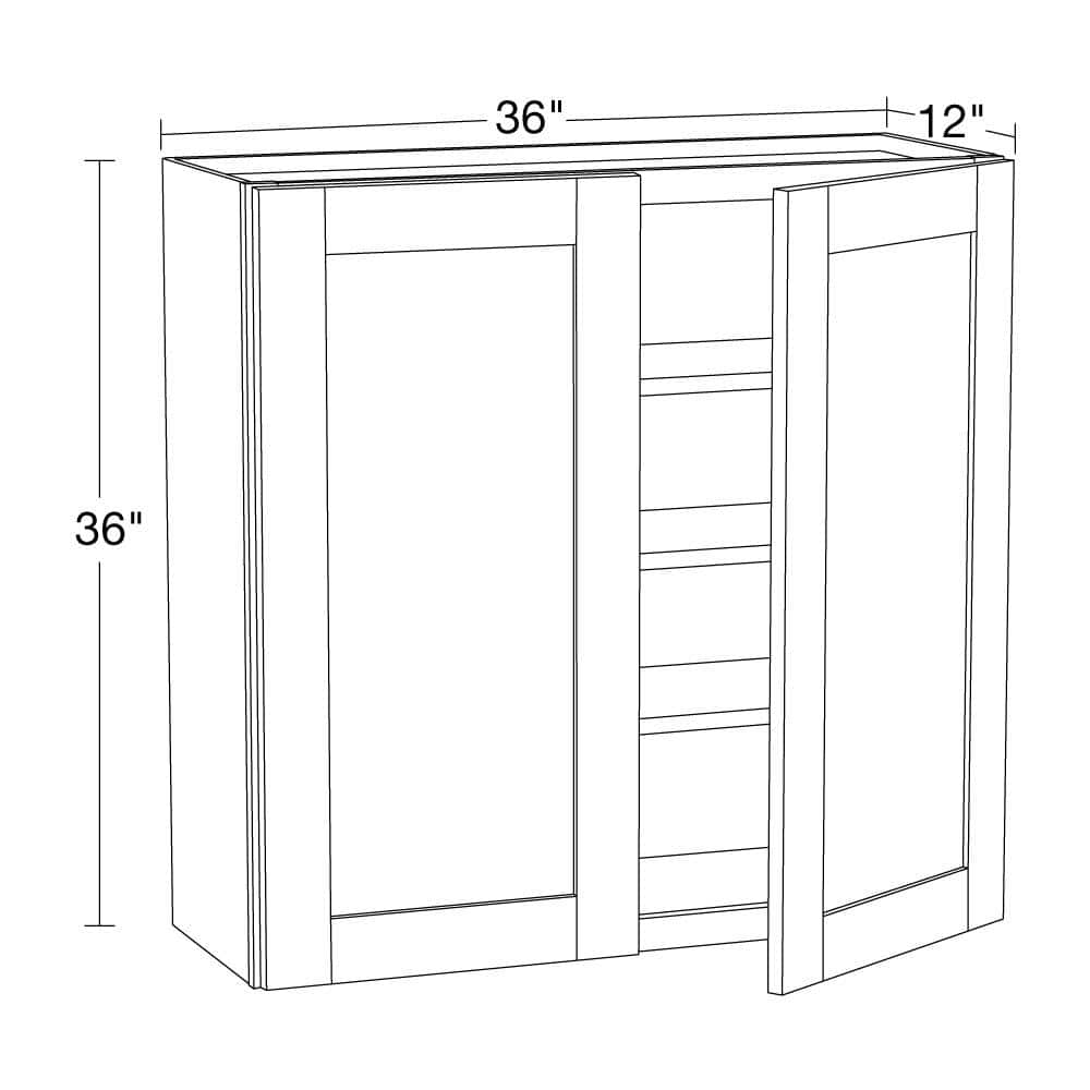 Contractor Express Cabinets Arlington Vesper White Plywood Shaker Stock Assembled Wall Kitchen Cabinet Soft Close 36 in W x 12 in D x 36 in H