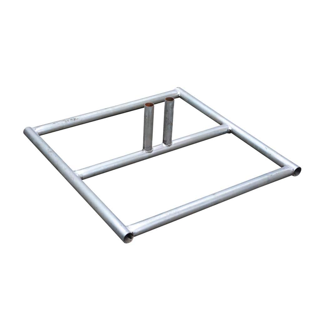 Vestil 7 in. Galvanized Silver Construction Barrier Base Unit Chain Link without Slats