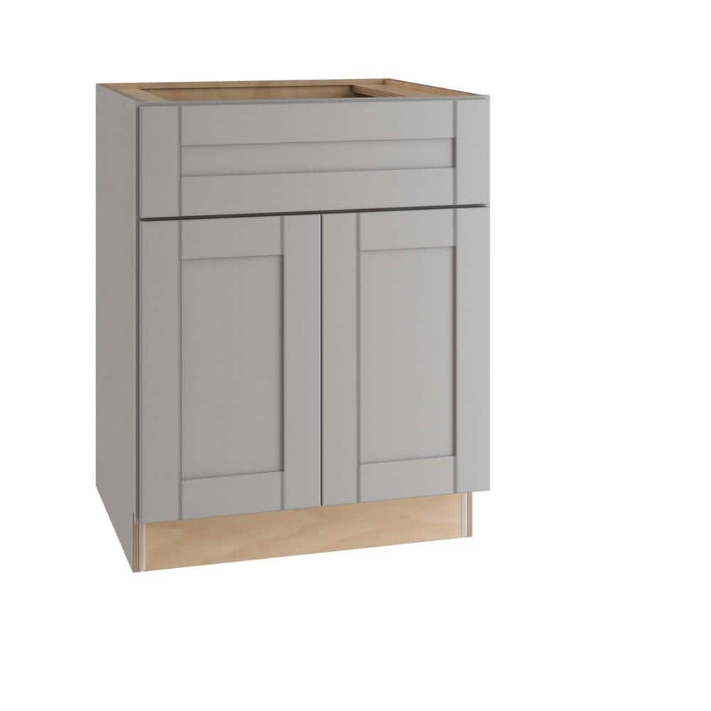 MILL'S PRIDE Richmond Vesuvius Gray Plywood Shaker Ready to Assemble Base Kitchen Cabinet Soft Close 24 in W x 24 in D x 34.5 in H