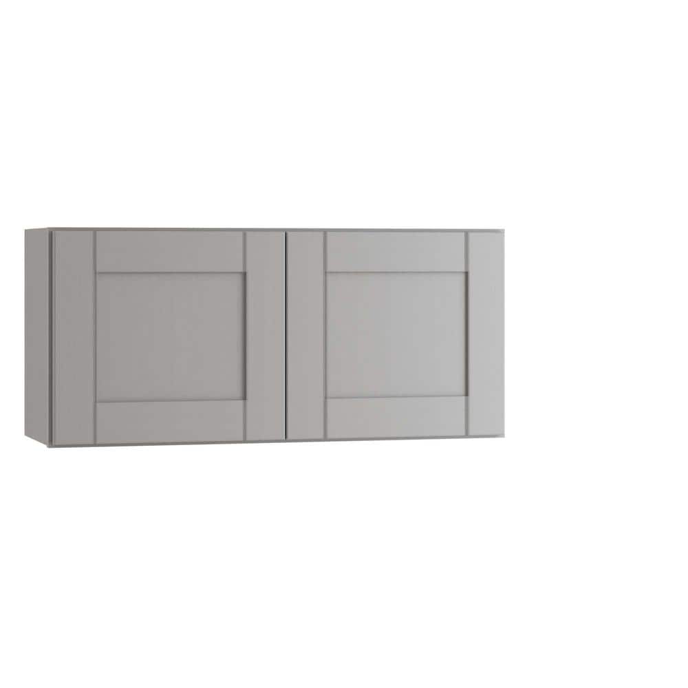 MILL'S PRIDE Richmond Vesuvius Gray Plywood Shaker Stock Ready to Assemble Wall Kitchen Cabinet Sft Cls 30 in W x 12 in D x 24 in H