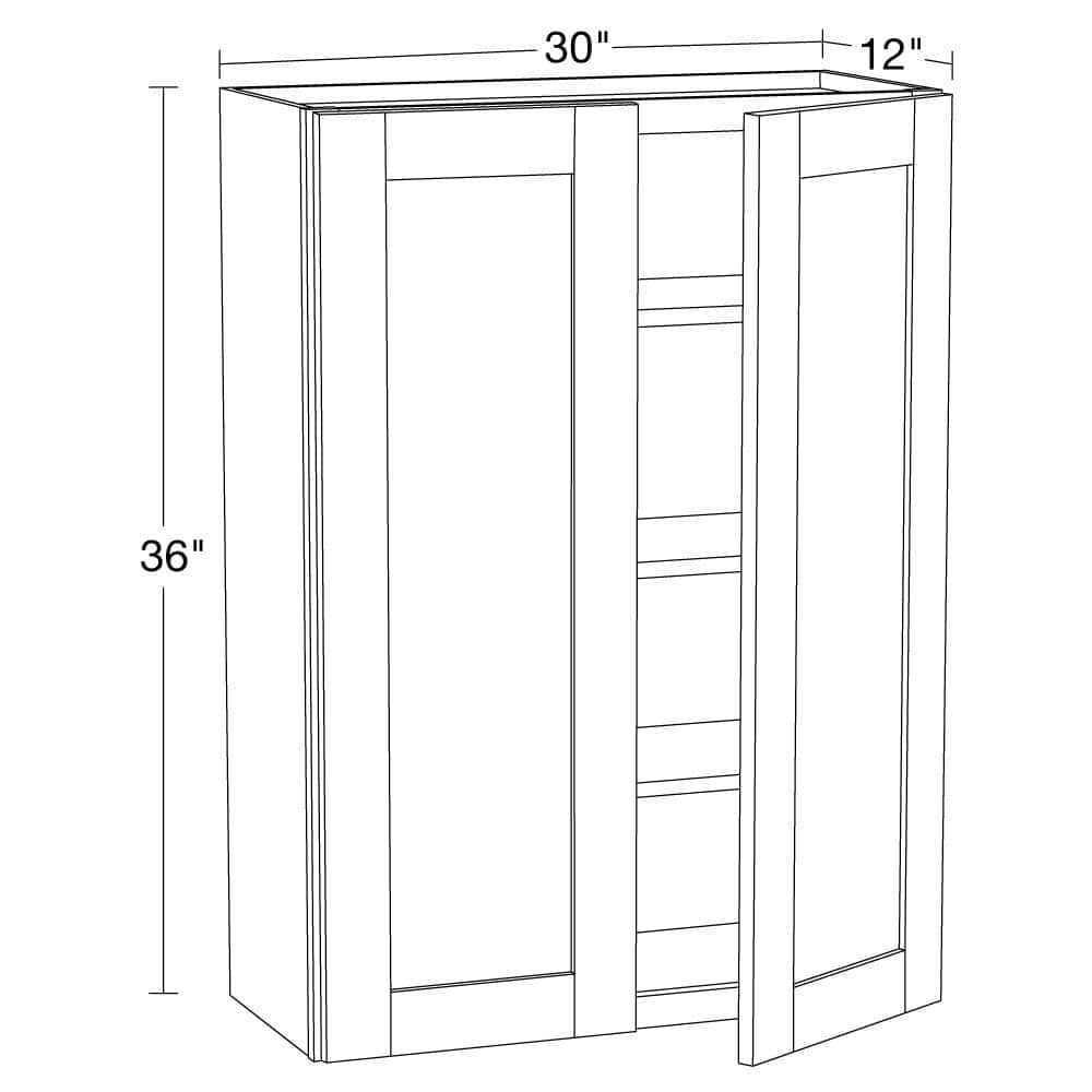 MILL'S PRIDE Richmond Vesuvius Gray Plywood Shaker Stock Ready to Assemble Wall Kitchen Cabinet Sft Cls 30 in W x 12 in D x 36 in H